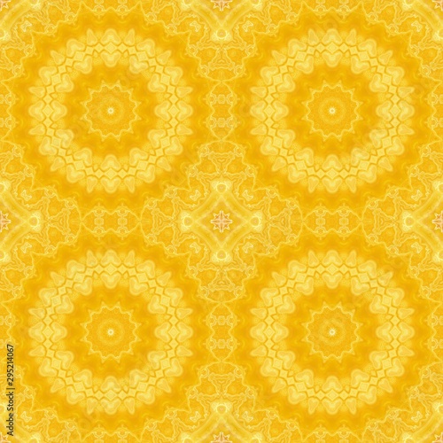 pattern yellow geometric kaleidoscope symmetry. mandala vintage.