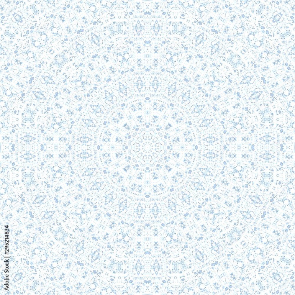 abstract blue ice pattern symmetry. seamless illustration.