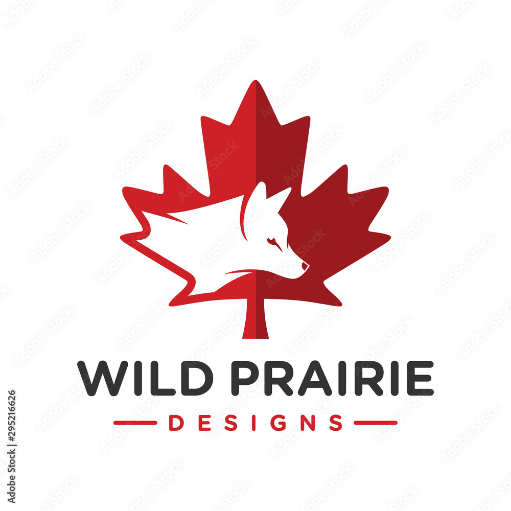 Fox animal logo design and symbol of Canada