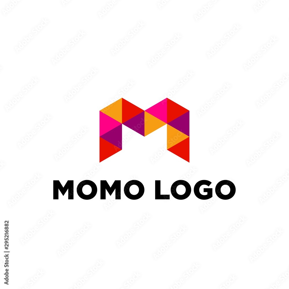M letter company logo minimal design vector
