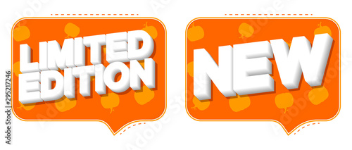 Autumn tags, Limited Edition and New, banners design template, speech bubble, vector illustration