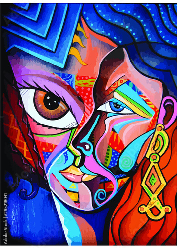 Retrato de chica con doble cara