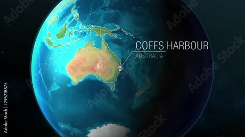 Australia - Coffs Harbour - Zooming from space to earth