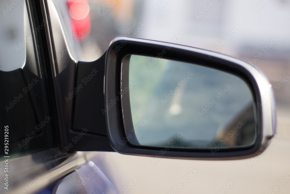 Side rear view mirror on the car