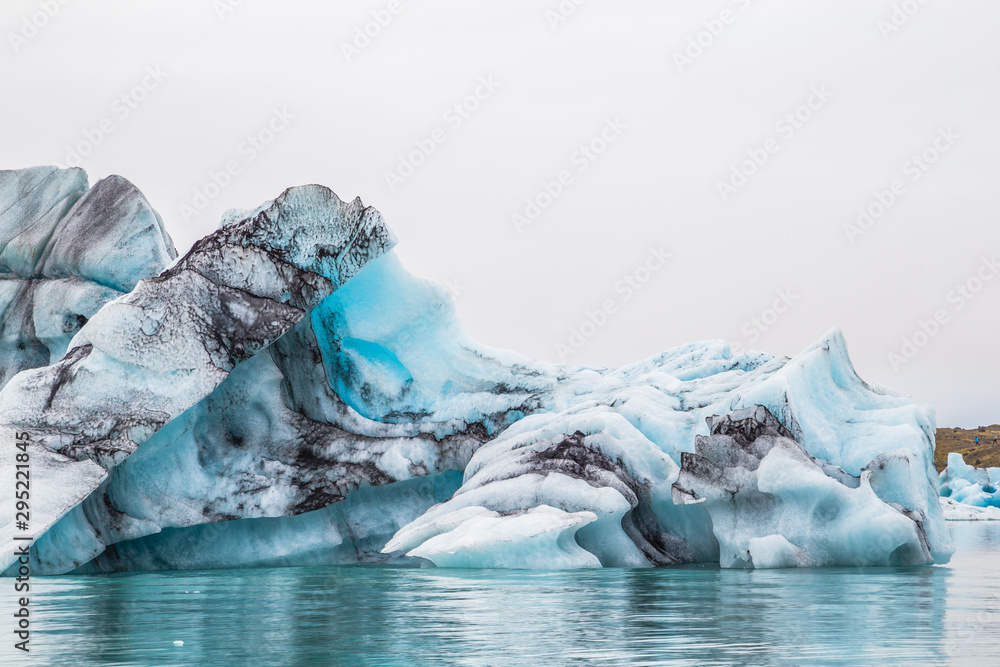 Blue icebergs in Glacier Lagoon in Iceland