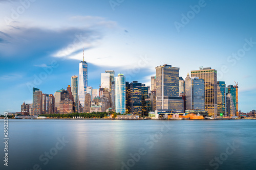New York, New York, USA skyline on the bay at twilight © SeanPavonePhoto