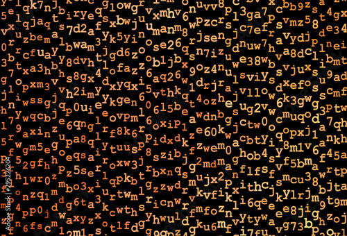 Dark Orange vector template with isolated letters.