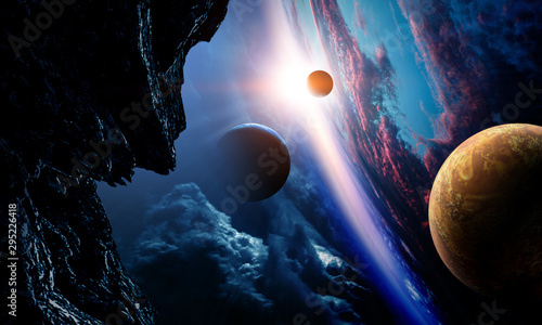 Abstract planets and space background © Sergey Nivens