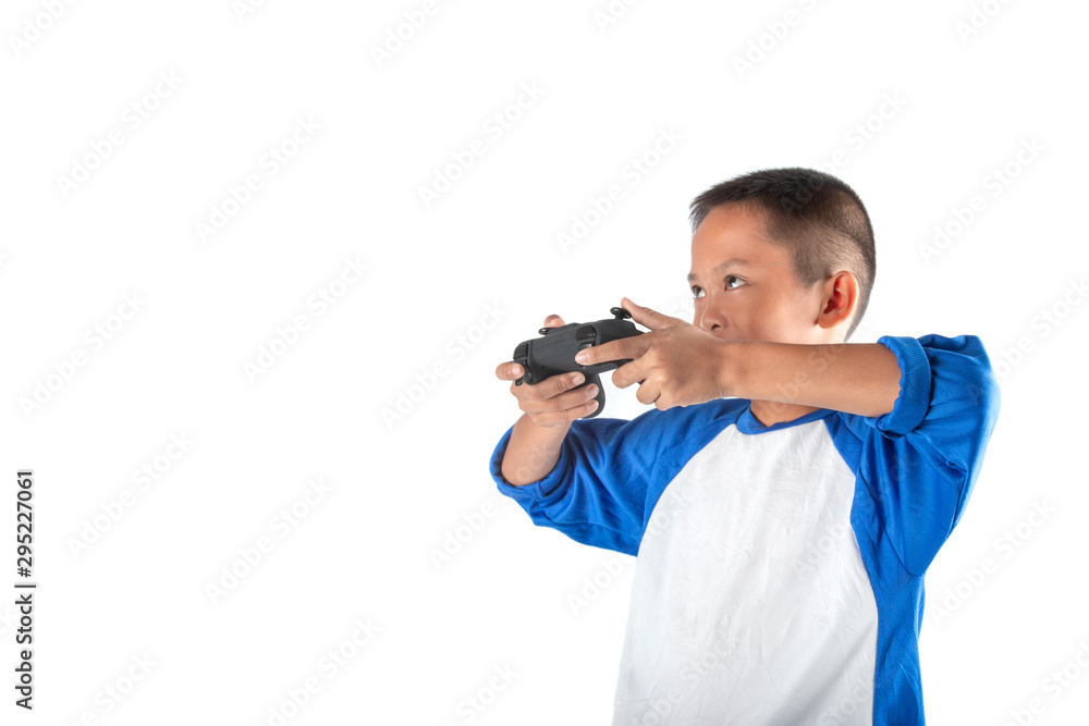 The boy looked up, That the hand is controlling something with joystick. The boy looked up, That the hand is controlling something with joystick.