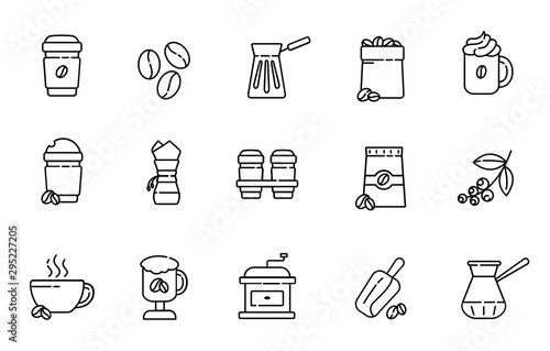 Tea Coffee Outline Icons 