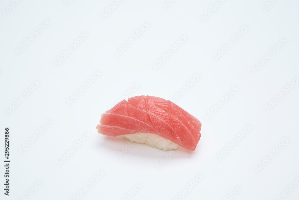 Maguro Nigiri Sushi (Tuna Sushi) on White Background Maguro Nigiri Sushi (Tuna Sushi) on White Background