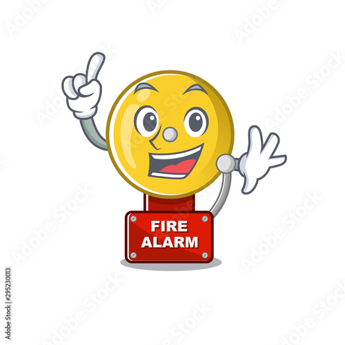 Finger fire alarm in the a cartoon