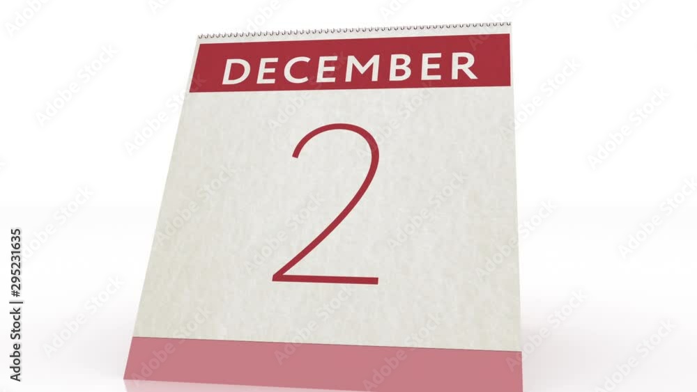 December 2 date. calendar change to December 2 animation December 2 date. calendar change to December 2 animation
