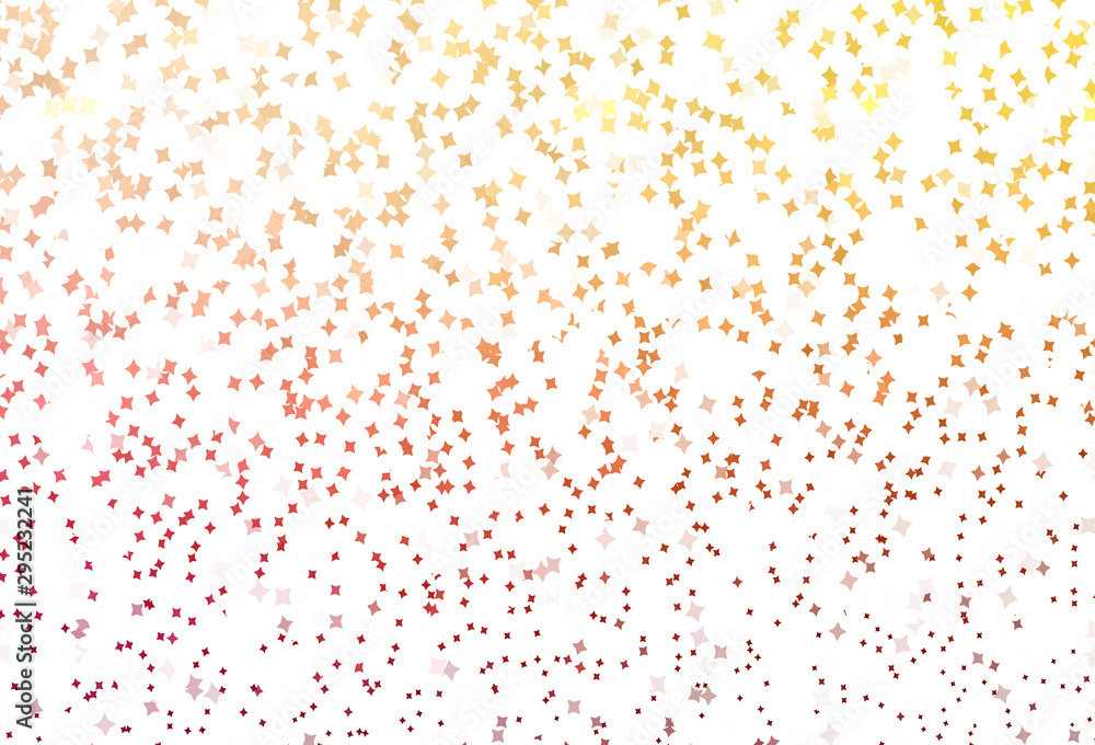 Light Red, Yellow vector background with small and big stars. Light Red, Yellow vector background with small and big stars.