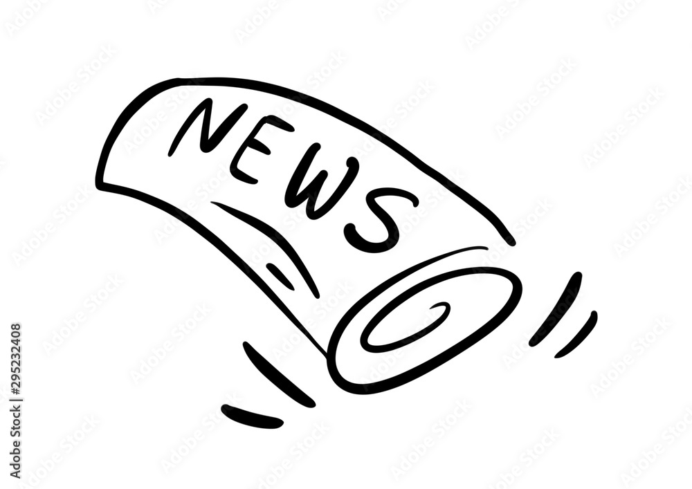 Newspaper, Ad, Paper, Headline icon. Flat. Hand drawn Newspaper, Ad, Paper, Headline icon. Flat. Hand drawn