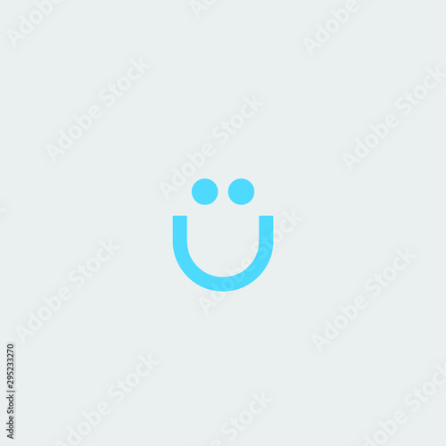 Letter U smile icon logo free vector