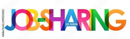 JOB-SHARING colorful vector typography banner