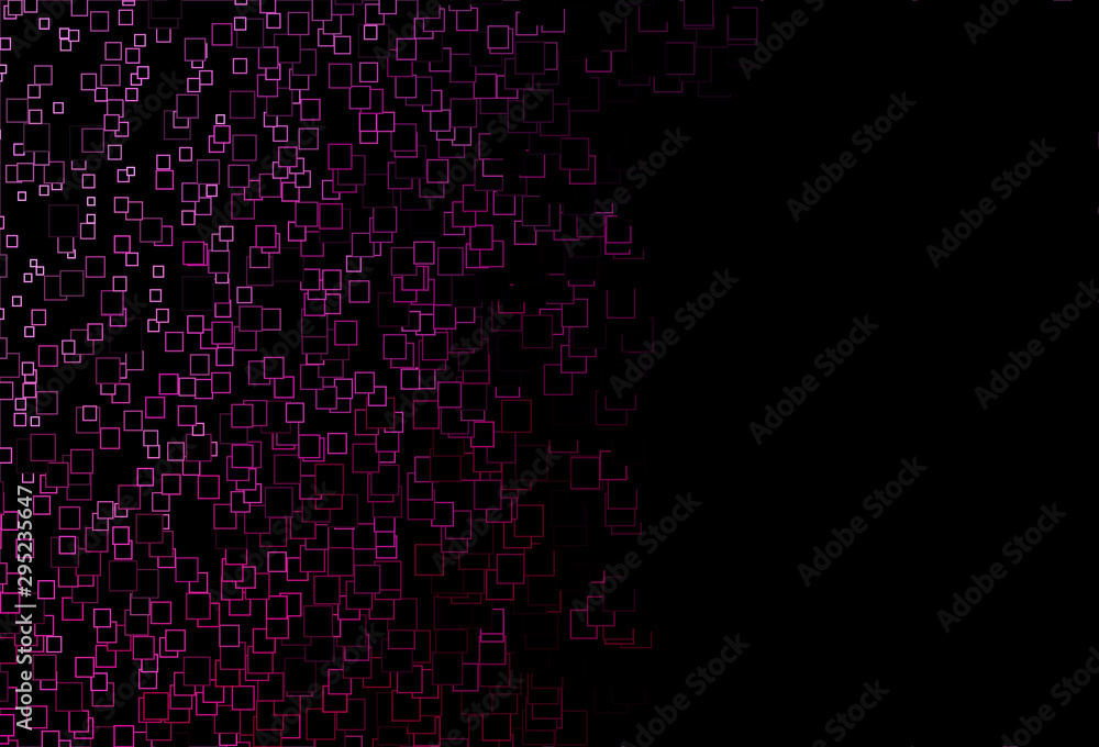 Dark Pink vector template with crystals, rectangles.