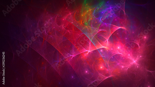 3D rendering abstract colorful fractal light background