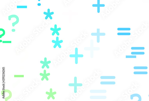 Light Blue, Green vector layout with algebra elements.