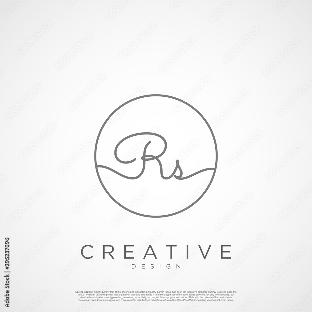 Elegant Initial Letter RS Logo With Circle. Initial letter handwriting ...