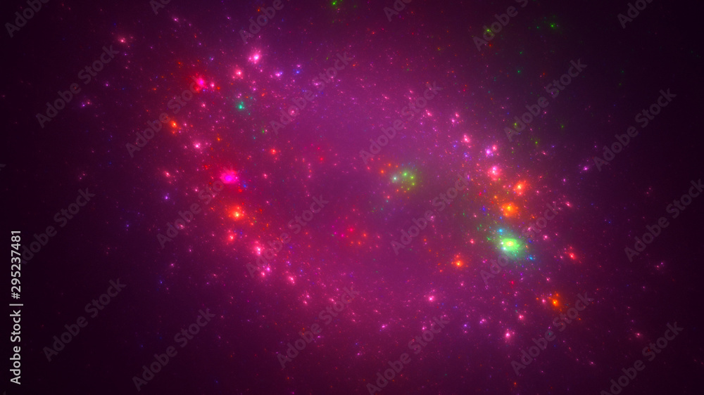 Naklejka premium 3D rendering abstract colorful fractal light background