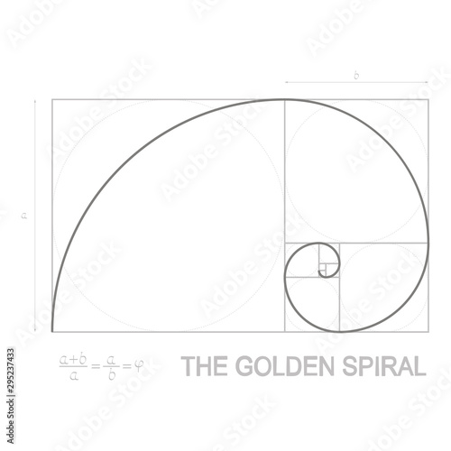 vector illustration on Golden Ratio concept and Golden Spiral