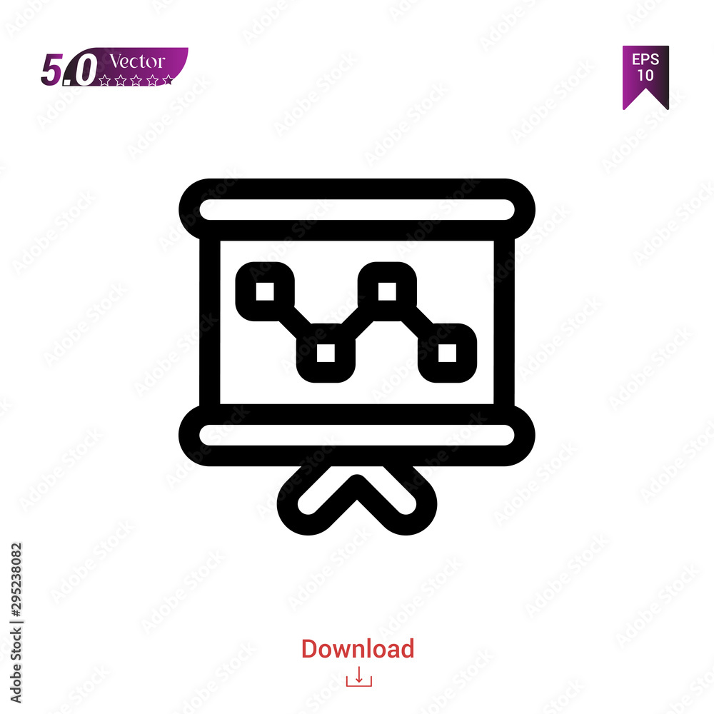 Outline presentation icon vector isolated on white background. Graphic design, material-design, mobile application, logo, user interface. EPS 10 format vector Outline presentation icon vector isolated on white background. Graphic design, material-design, mobile application, logo, user interface. EPS 10 format vector