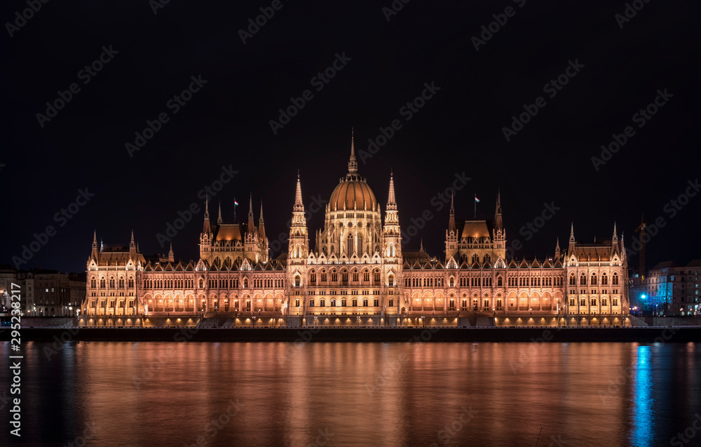 Budapest Parliament building during night