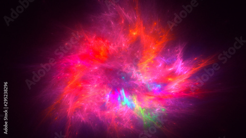 3D rendering abstract colorful fractal light background