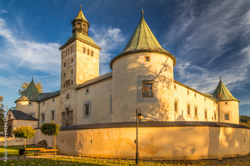 The Bytca castle at sunset, Slovakia, Europe.