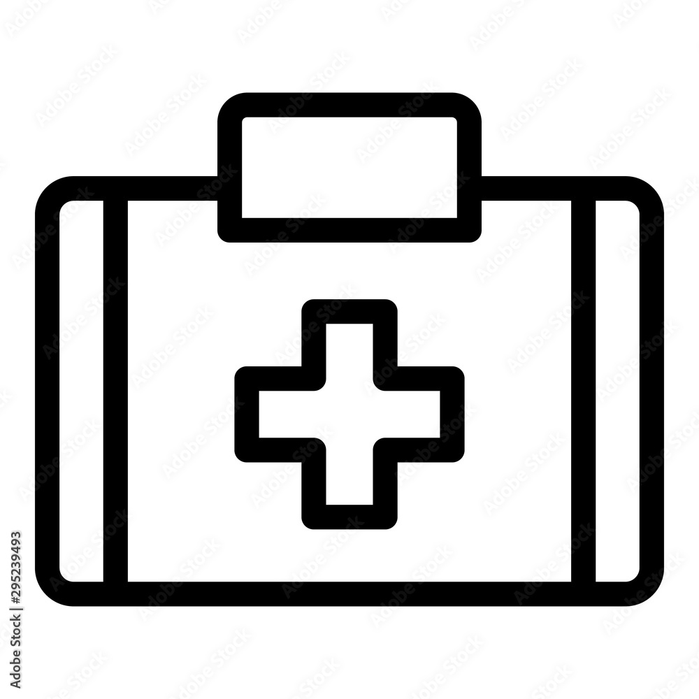 Fototapeta premium First aid kit icon. Outline first aid kit vector icon for web design isolated on white background