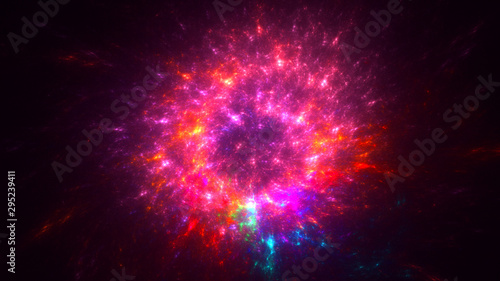 3D rendering abstract colorful fractal light background