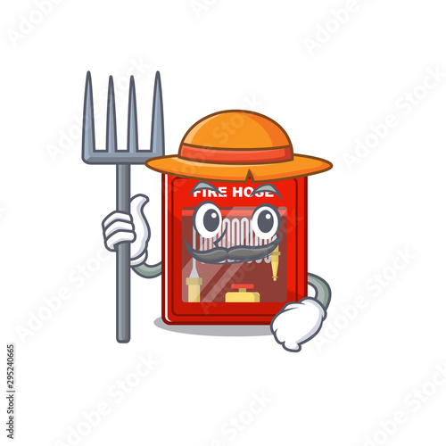 Farmer fire hose cabinet on the mascot