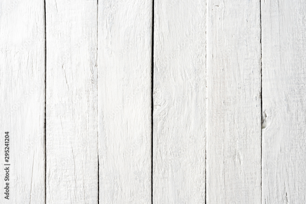 Naklejka premium White wooden background with copyspace. Texture