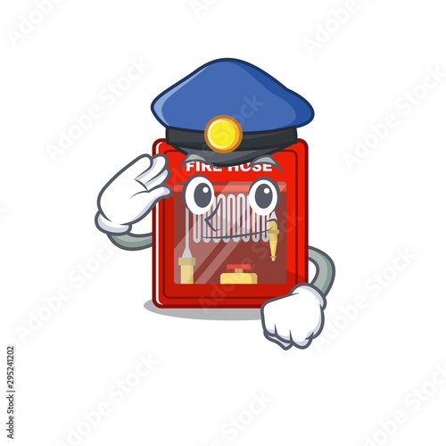 Police fire hose cabinet on the mascot