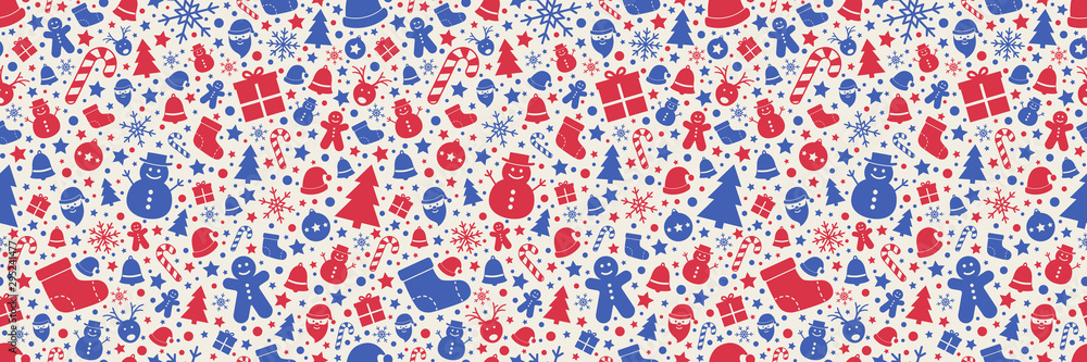 Beautiful Christmas texture with festive elements. Seamless pattern. Vector Beautiful Christmas texture with festive elements. Seamless pattern. Vector