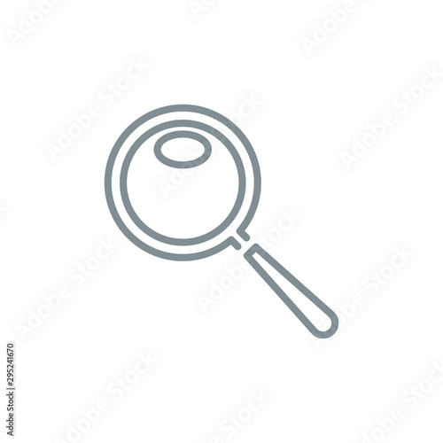 zoom scale with magnifier glass outline flat icon. Single quality outline logo search symbol for web design mobile app. Thin line design logo sign. Loupe zooming lens icon isolated on white background