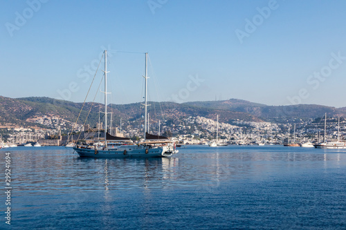 Yachts moored in the outer harbour area