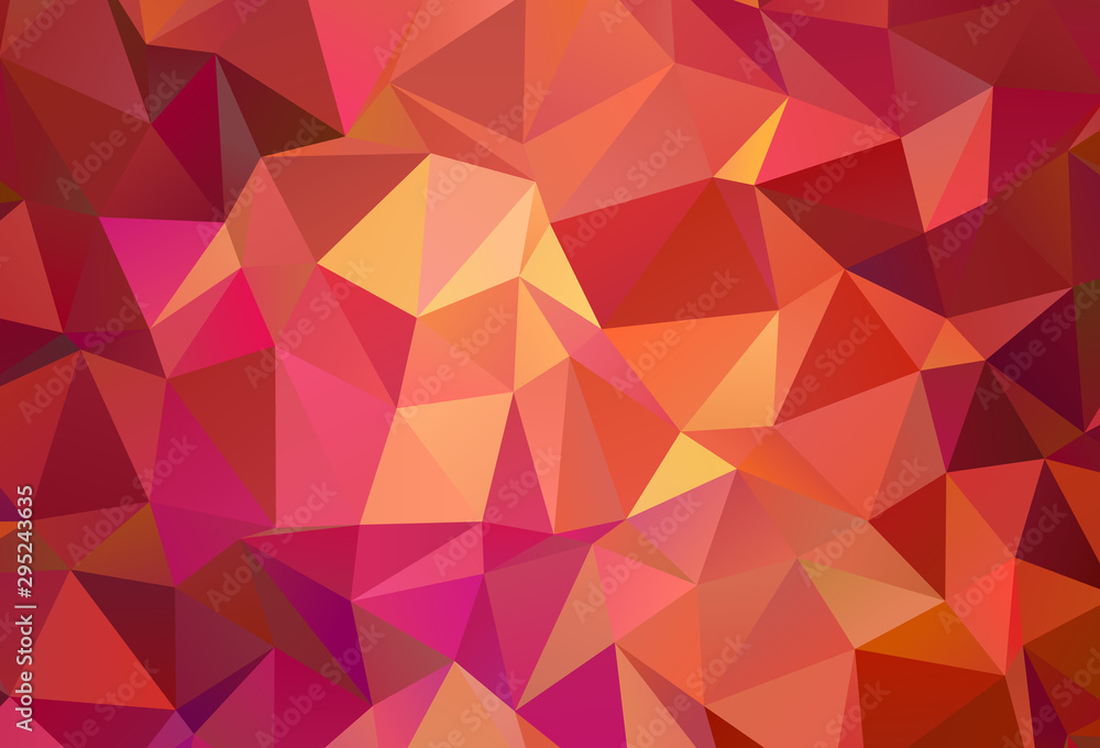 Light Red, Yellow vector polygonal template. Light Red, Yellow vector polygonal template.