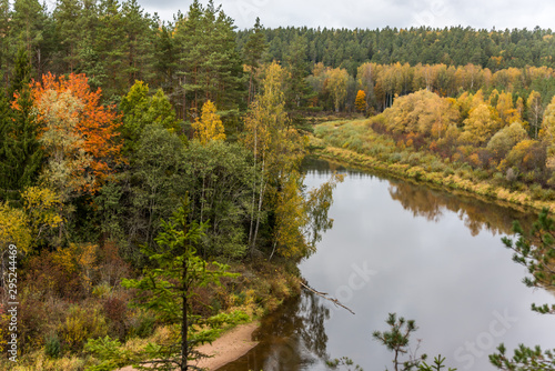 Fototapeta Naklejka Na Ścianę i Meble -  Peaceful River in Autumn in Latvia