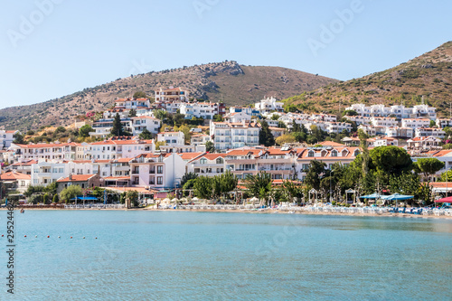 Houses on the hillside overlooking the beach