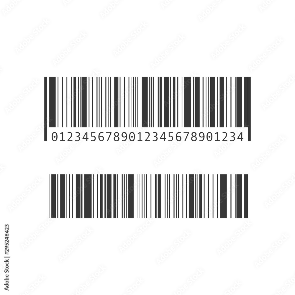 Realistic flat style bar code illustration. Isolated on white background. Realistic flat style bar code illustration. Isolated on white background.