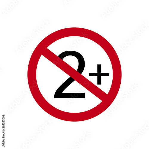 Age restriction symbol. Two one plus. Abstract concept, icon. Vector illustration on white background.