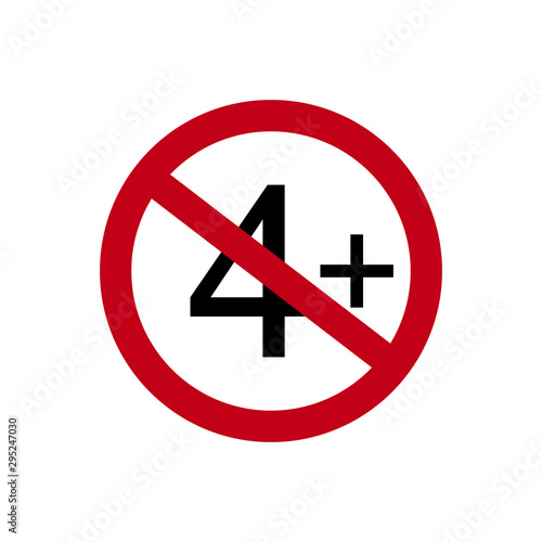 Age restriction symbol. Four one plus. Abstract concept, icon. Vector illustration on white background.