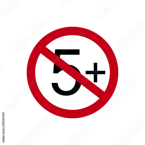 Age restriction symbol. Five one plus. Abstract concept, icon. Vector illustration on white background.