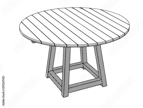 table sketch on a white background vector