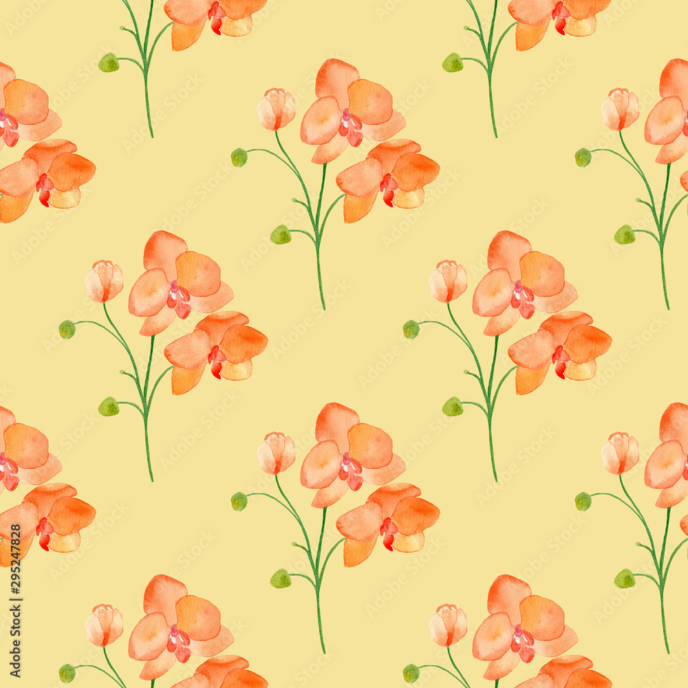 seamless floral pattern with orchids