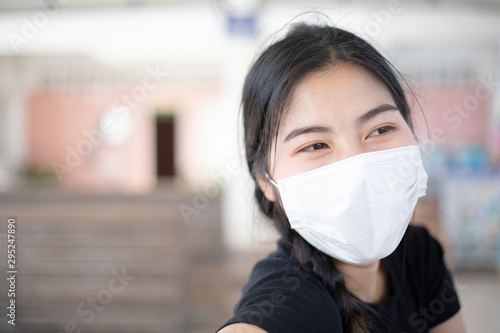 Women wearing masks to protect against germs and air pollution.