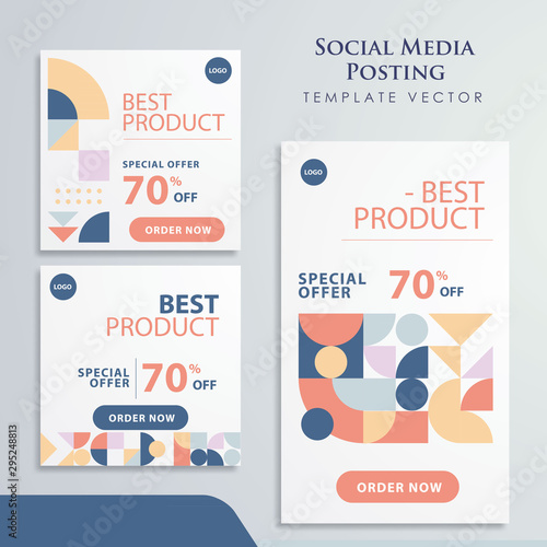 Editable simple retro post social media template